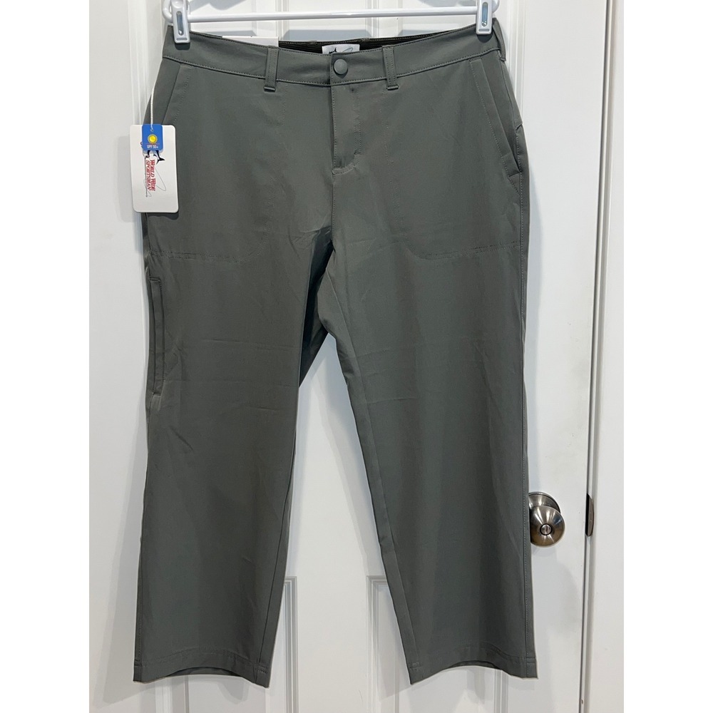 NEW World Wide Sportsman Clear Lake Agave Green UPF 50 Pants Womens 8 002483849